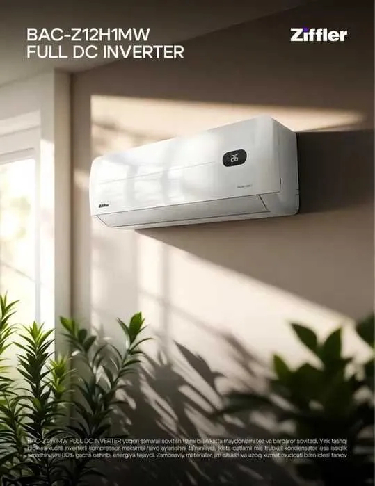 Кондиционер ZIFFLER Invertor PTC TEN Golden Fin+optom va donaga — фото 2 Кондиционер ZIFFLER Invertor PTC TEN Golden Fin+optom va donaga — фото 2