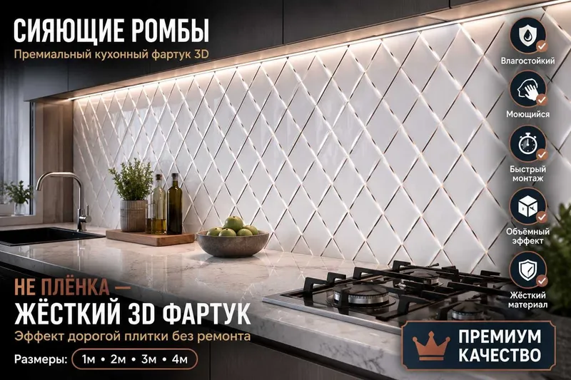 Фартук для кухни | Под плитку, кирпич и узоры, Фартук панель, для стен 8