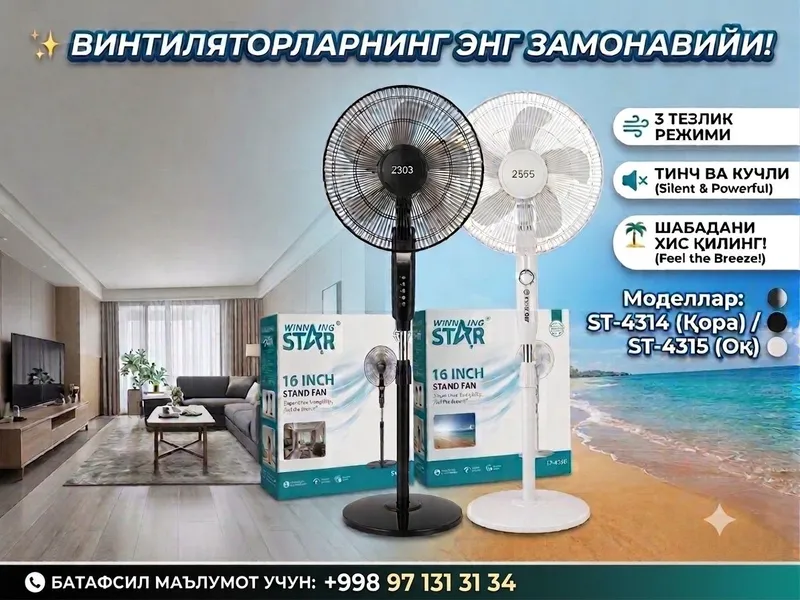 Напольный вентилятор. Ventilyator Winning Star ST-4314 / ST-4315 (16 д 1