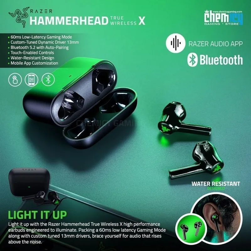 Razer Hammerhead X с подсветкой Беспроводные Наушники — фото 5