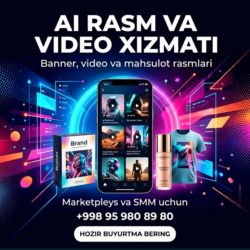 Professional AI dizayn Videolar, Bannerlar,Kontent Professional AI dizayn Videolar, Bannerlar,Kontent