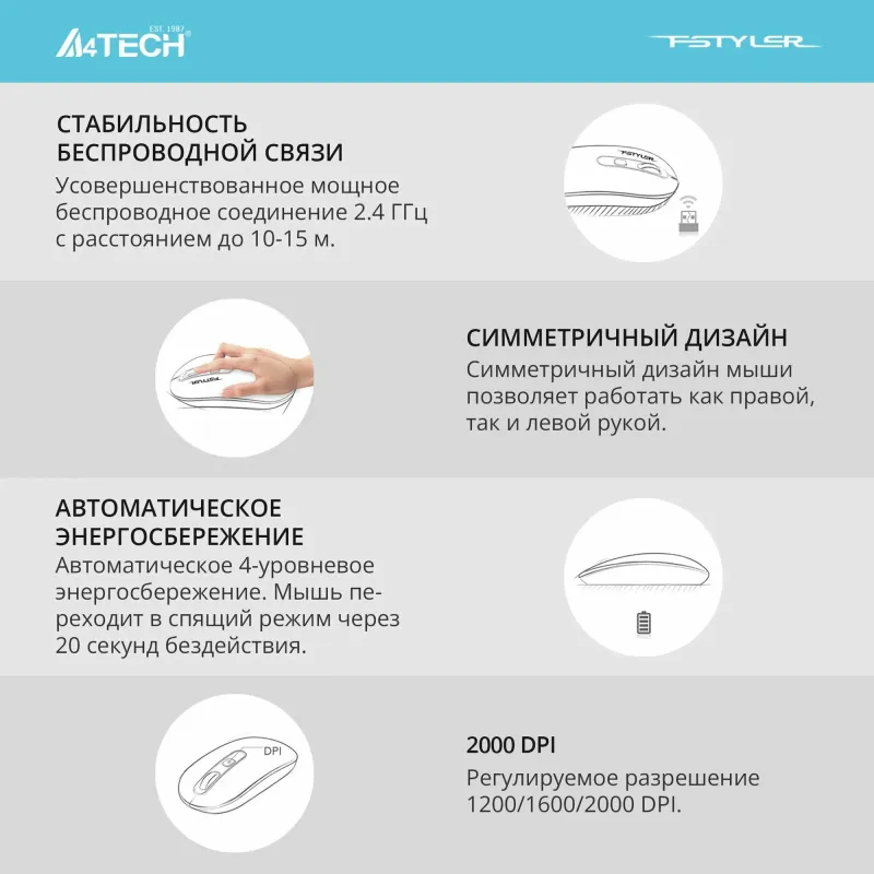 A4Tech FG20 беспроводная мышка — фото 2