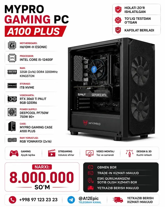 Computer i5 12 + 3060ti 1TB nVme