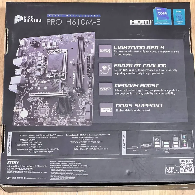 H610M-E DDR5 msi 13 avlod — фото 1