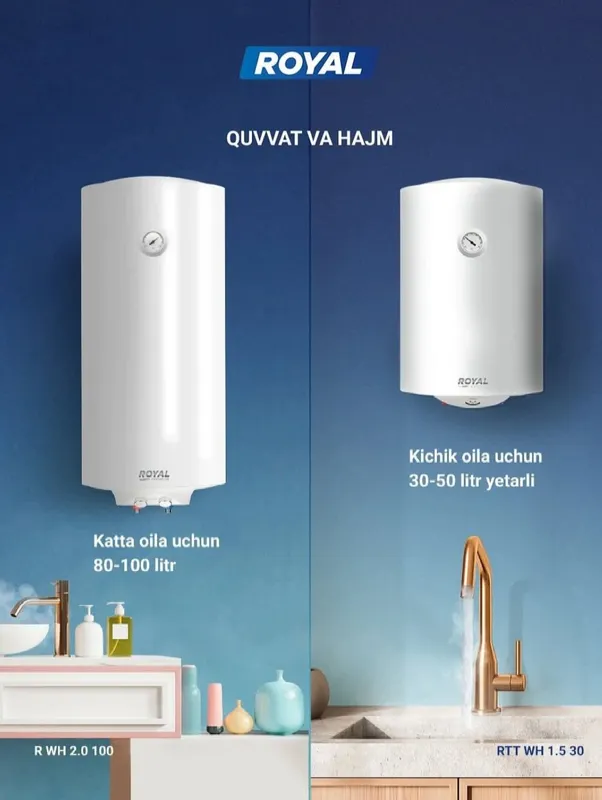 Электрический водонагреватель Royal Classic на 50л, с гарантией