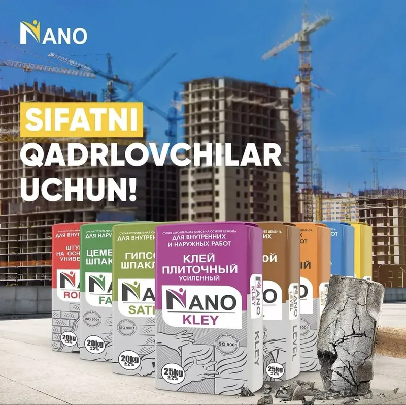 Nano Shpaklofka, Rodgips, Kafelniy Kley, Nalivnoy pol, Sprey, kley gaz