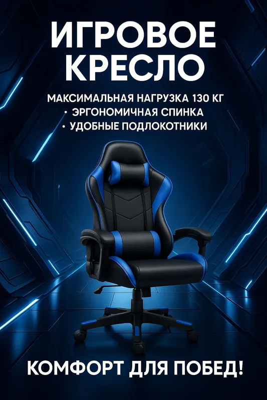кресло игровая с подставкой для ног и сгс системой — фото 6