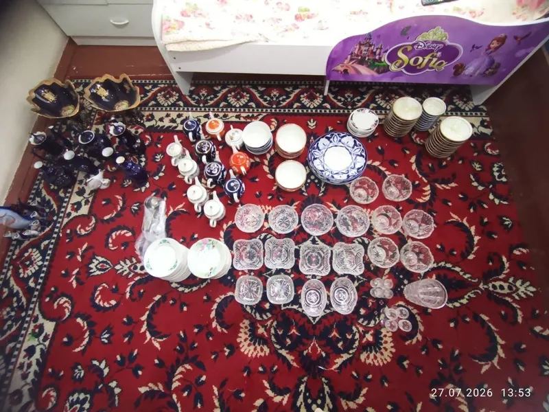 Idish tovoqlar xrustal tarelka choynak 6