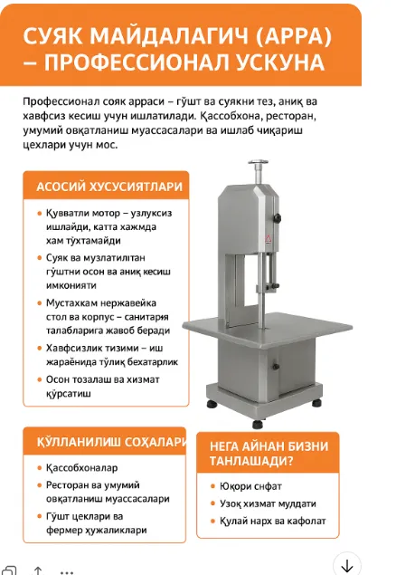 Гушт  ва суяк майдалагич арра мясо резка склад
