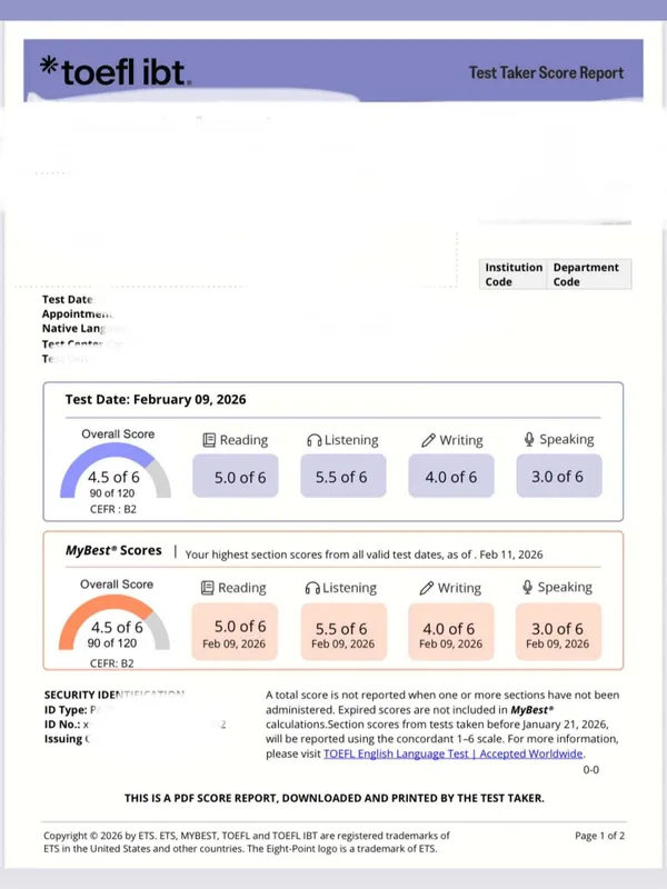 TOEFL iBT (home edition) & DUOLINGO intensive kurslar 1