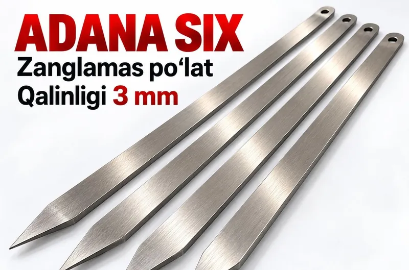 Adana six nerjaveykadan 70sm qalinligi 3mm Кавказская шампур 5 Adana six nerjaveykadan 70sm qalinligi 3mm Кавказская шампур 5