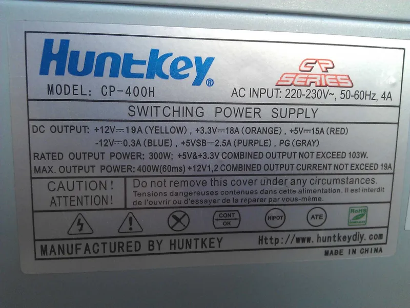 Блок питания huntkey 400 1 Блок питания huntkey 400 1