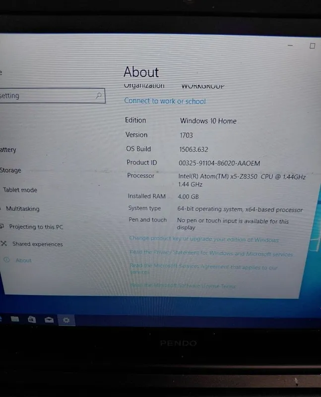 Pendo Intel noutbuki 8 Pendo Intel noutbuki 8