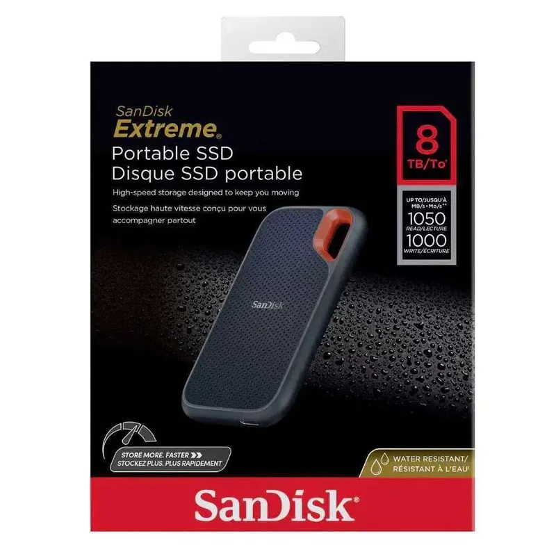Портативный твердотельный накопитель SanDisk Extreme - 8 ТБ Портативный твердотельный накопитель SanDisk Extreme - 8 ТБ