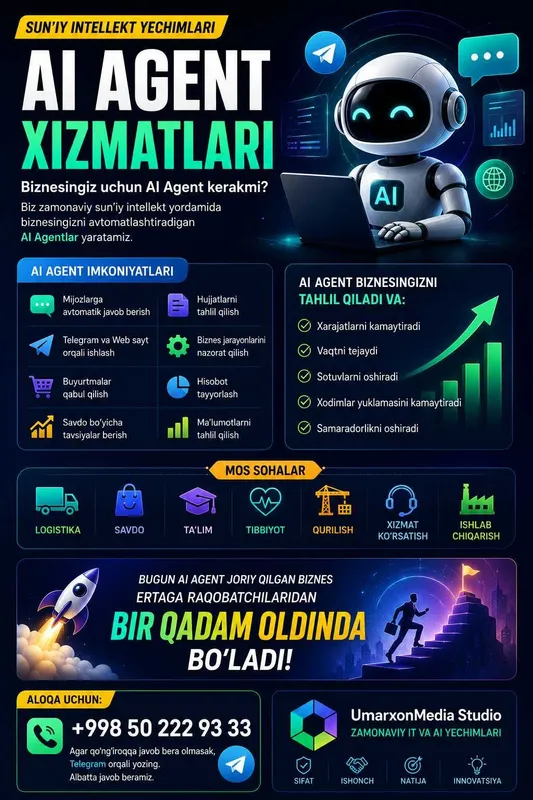 AI Agent Yaratish | Sun'iy Intellekt Yechimlari — фото 3