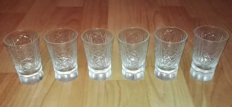 Доставка. Рюмки хрустальные, водочные, 6 штук, ссср — фото 1