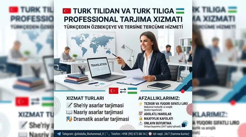 Turk va o'zbek tillaridan tarjimon Turk va o'zbek tillaridan tarjimon