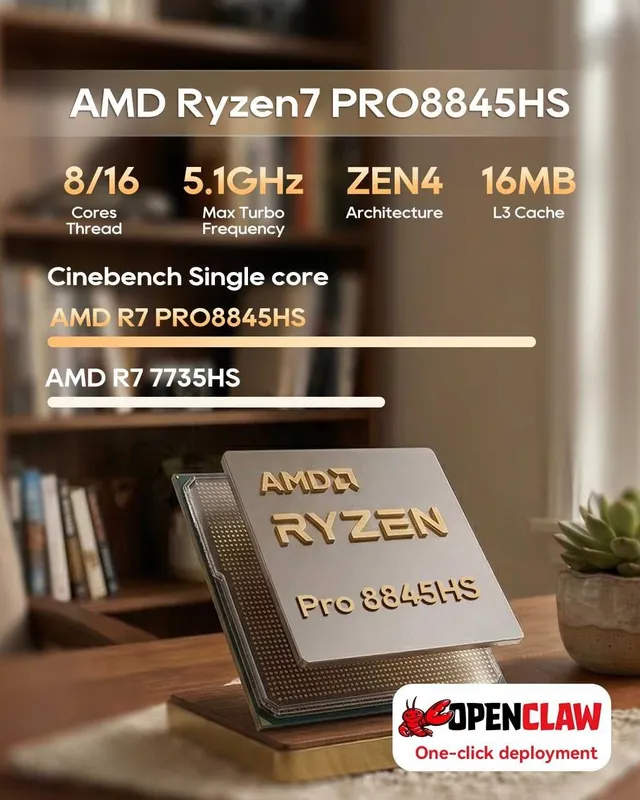 AOOSTAR MACO AMD Ryzen 7 PRO 8845HS 16 GB/500 GB mini kompyuteri 6 AOOSTAR MACO AMD Ryzen 7 PRO 8845HS 16 GB/500 GB mini kompyuteri 6