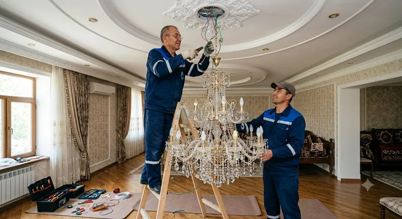 Elektr jihozlari Elektrika ishlari Lyustra va qandil o'rnatish Elektr jihozlari Elektrika ishlari Lyustra va qandil o'rnatish