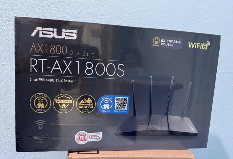 Wifi router Asus RT-AX1800S Wi-Fi 6 Поддерживает 2.4 ГГц + 5 ГГц