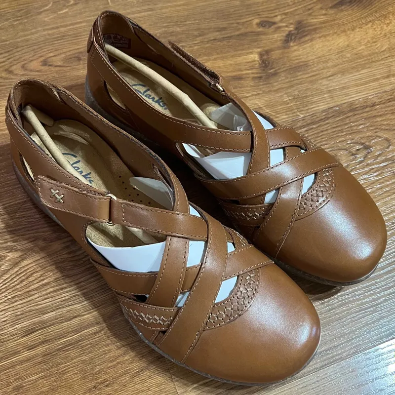 Кожаные женские сандалии Clarks, оригинал, размер 38.5-39 — фото 3