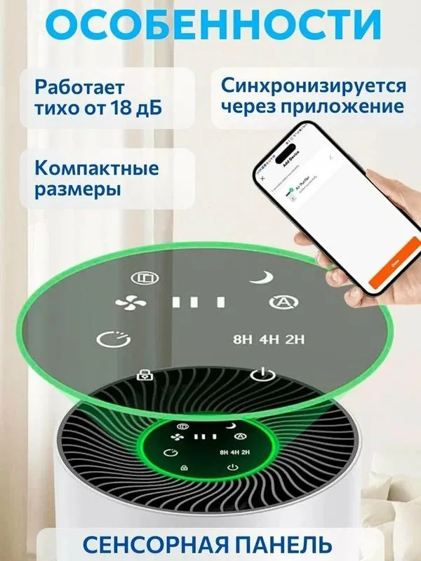 Очиститель воздуха PJ01 — HEPA H13, 99,97%, CADR 185 м³/ч — фото 4