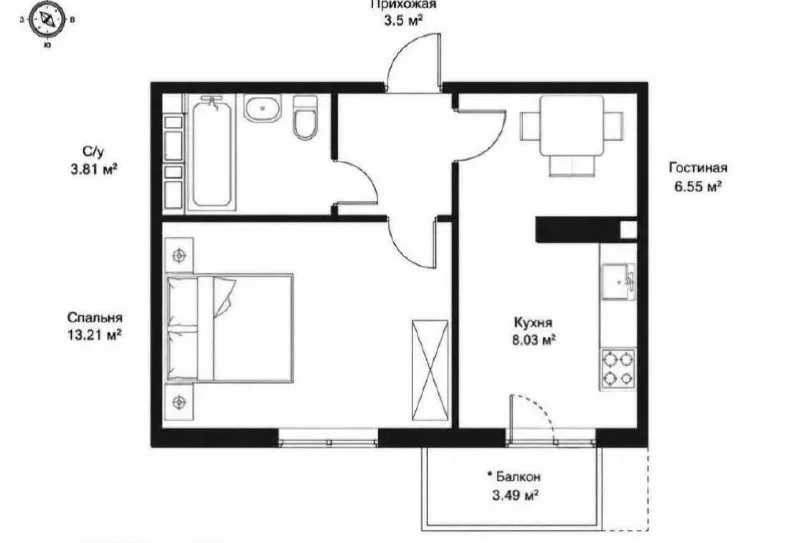 Продаётся 2-комнатная квартира в ЖК O'z Zamin (Golden House) — фото 1 Продаётся 2-комнатная квартира в ЖК O'z Zamin (Golden House) — фото 1