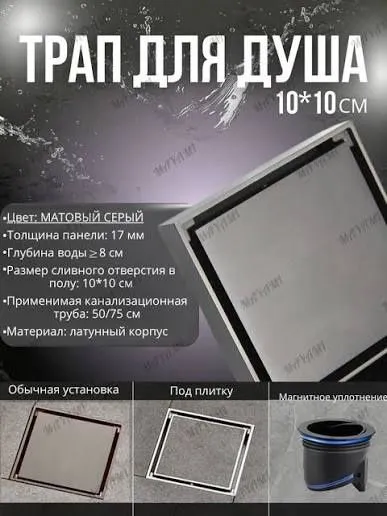 трап душевой для слива воды — фото 7