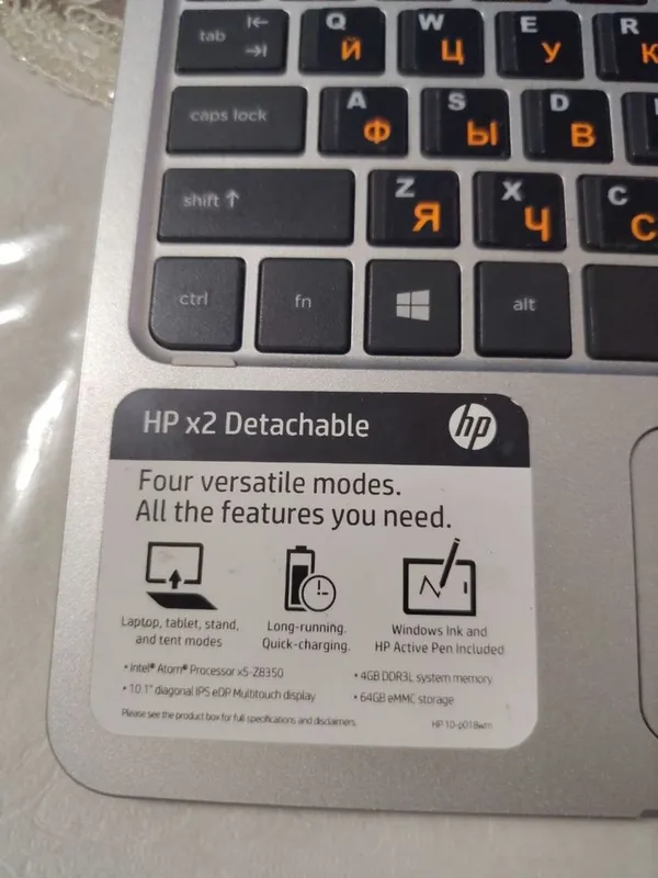 HP planshet x2 Notebook sensorli 3
