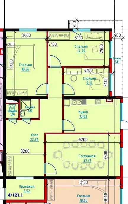 Продаётся 4-комнатная квартира в ЖК Bm group Charx Novza 10