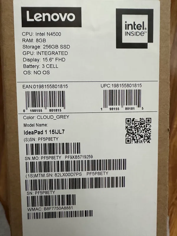 Lenovo Intel N4500 IdealPad 1 15IJL7 noutbuk 2