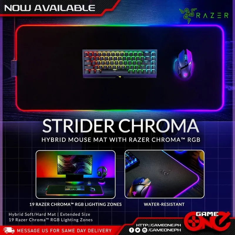 Razer Strider Chroma Оригинал Коврик с подсветкой (размер 900×400)