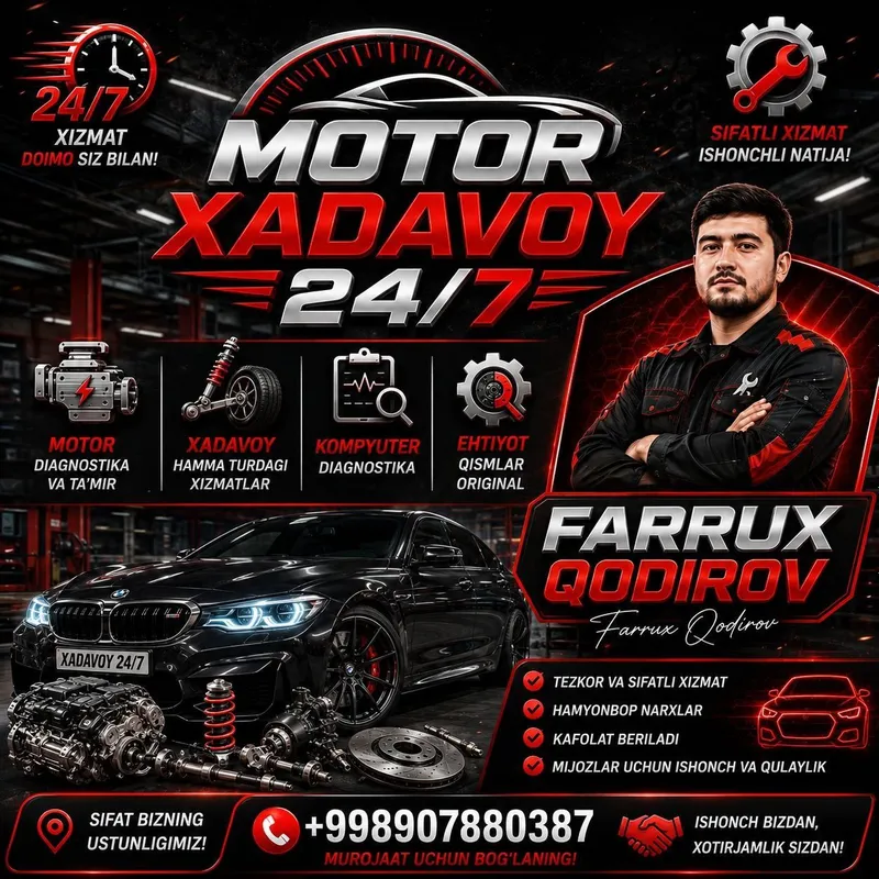 Motor Xadavoy 24/7xizmati Motor Xadavoy 24/7xizmati