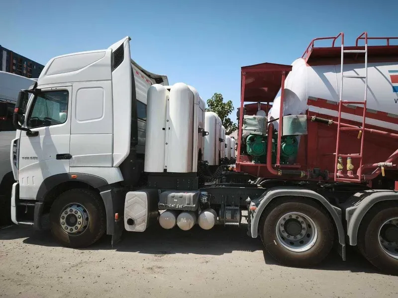 HOWO T7H 6×4 CNG седель тягач + Цементовоз п/п 20 м³ Комплект тайёр 5