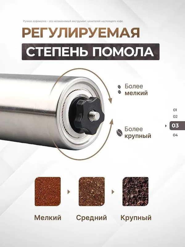 Кофемолка ручная с керамическими жерновами Realcook — фото 2