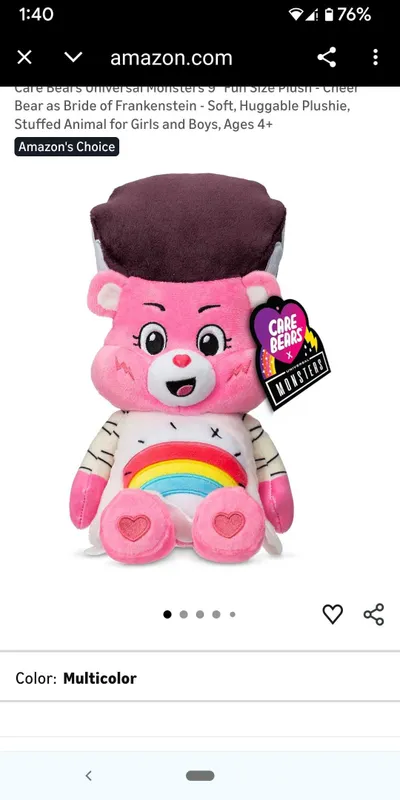 Care Bears x Universal Monsters мягкая игрушка