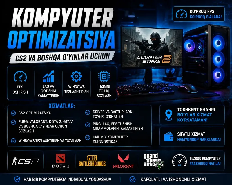 kompyuter optimizatsyasi xizmati24/7