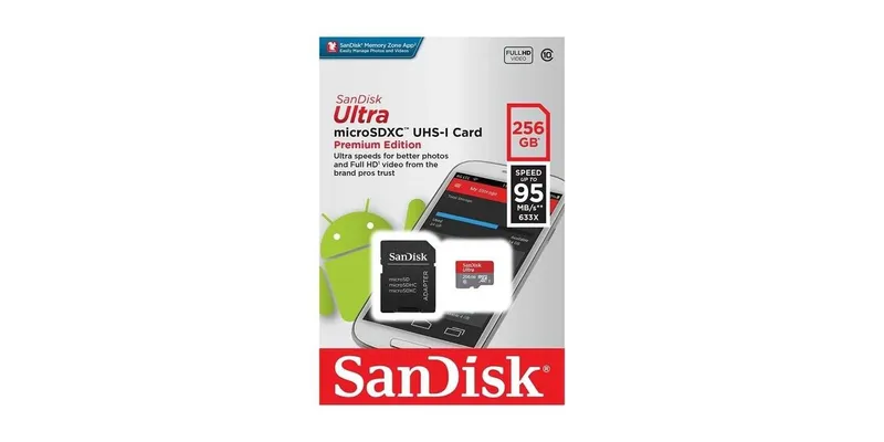 SanDisk Ultra microSDHC 256 GB Class 10 xotira kartasi 1 SanDisk Ultra microSDHC 256 GB Class 10 xotira kartasi 1