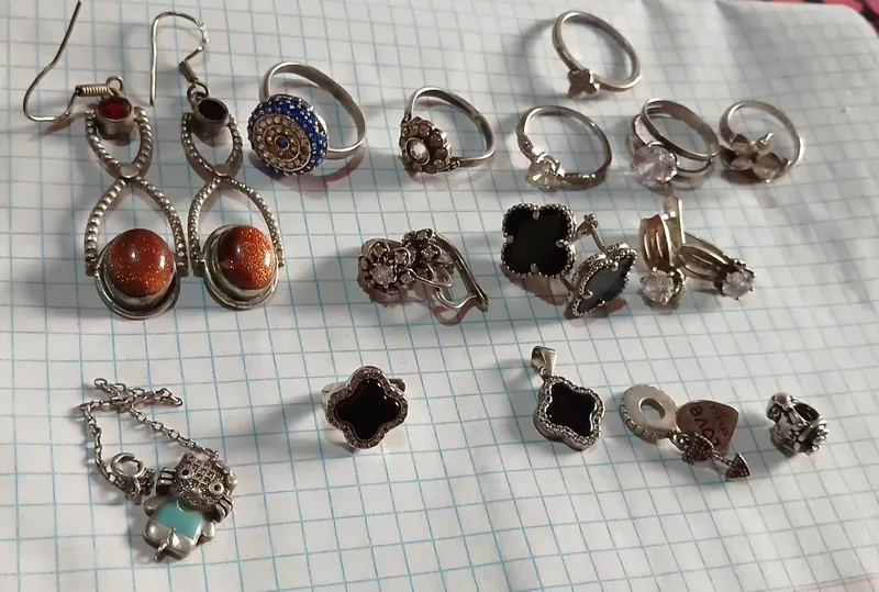 Серебро цепочка серьги кольца — фото 6
