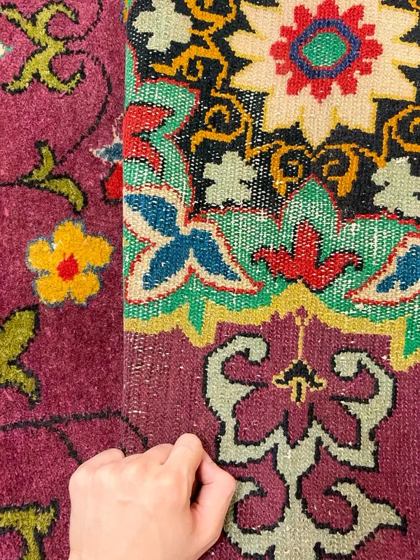 50+ yillik vintage sharqona gilam, qo‘lda ishlangan 2