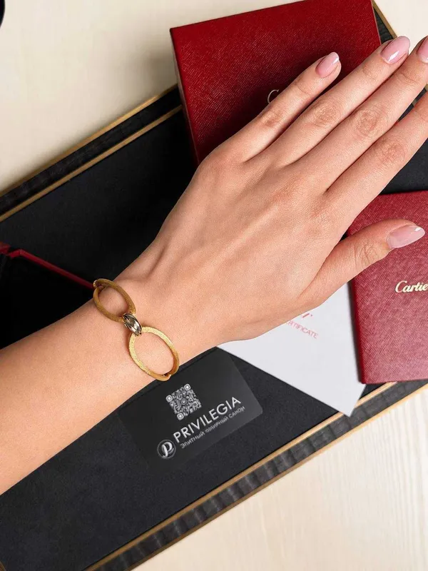 Браслет Cartier Trinity беж нитка — фото 2
