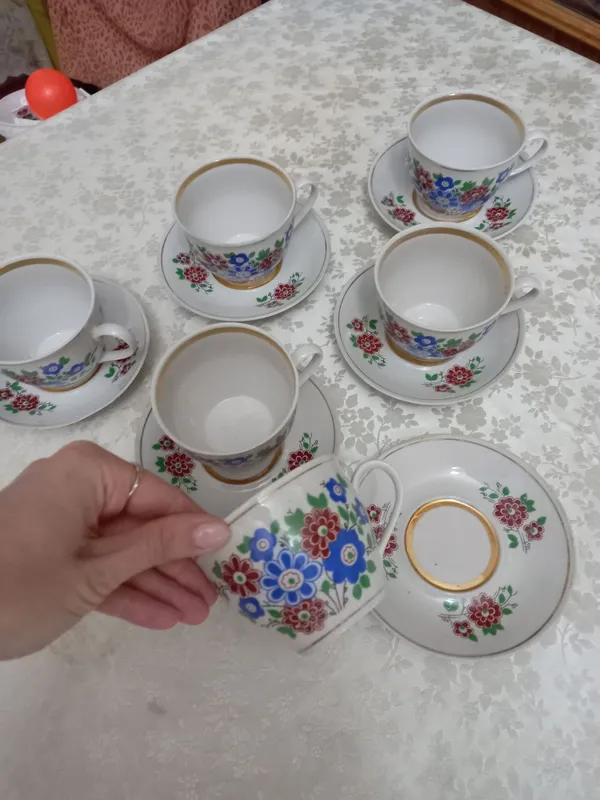Советский чайный набор на 6 персон (12 предметов)