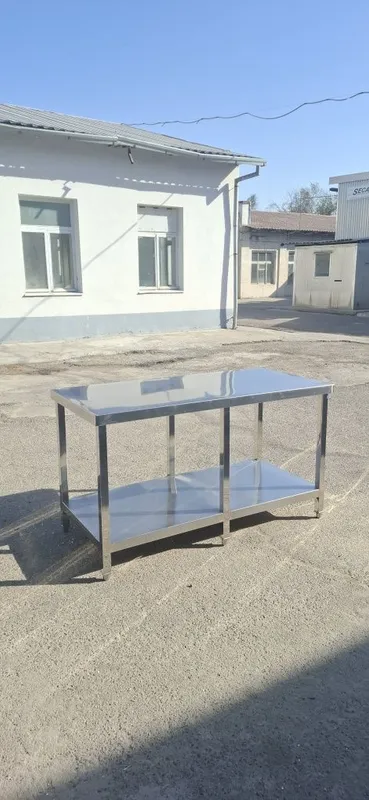 Стол Нержавейка с полкой — фото 3