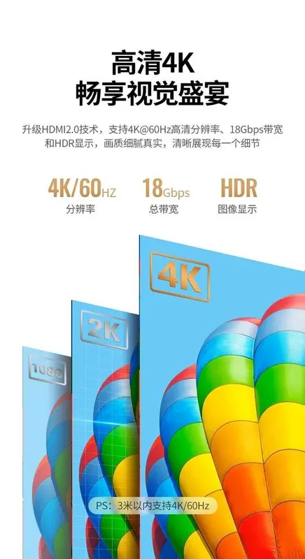 Ugreen Кабель 4K/60Hz 2K/120HZ 18Gbps HDMI to HDMI Adapter Cable 5 Ugreen Кабель 4K/60Hz 2K/120HZ 18Gbps HDMI to HDMI Adapter Cable 5