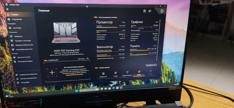 Model: ASUS TUF Gaming A15 or: AMD Ryzen 7 7735HS 4 Model: ASUS TUF Gaming A15 or: AMD Ryzen 7 7735HS 4