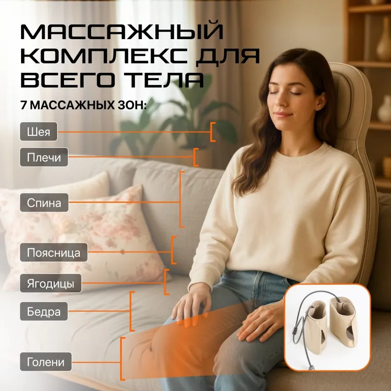 Массажная накидка Genau Privilege Beige — фото 8