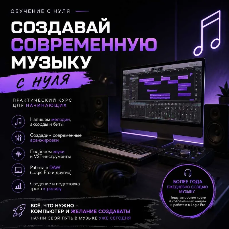 Научу создавать современную музыку с нуля — фото 1