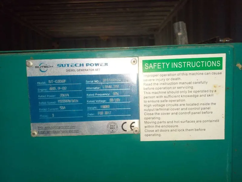Продаётся дизельный генератор Sutech Power ST-C35GF (35 kVA) — фото 1