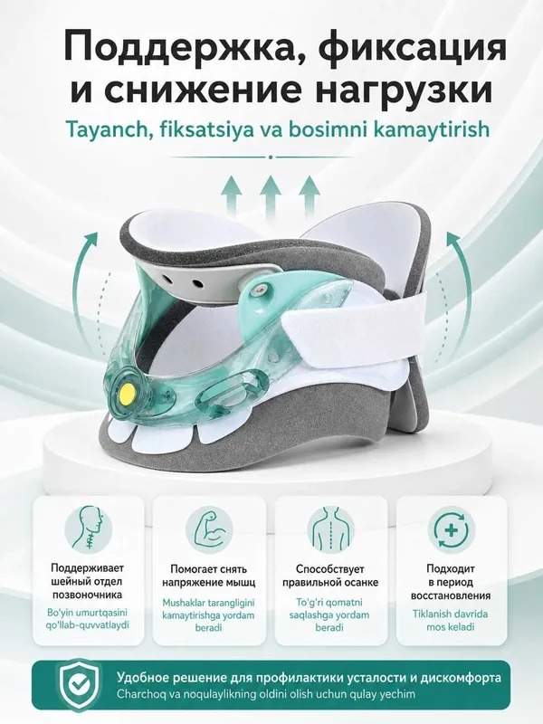 Воротник для шеи и головы ортопедический, регулируемый фиксатор 3