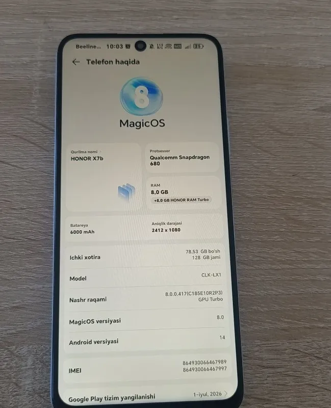 Honor X7b Telefon 3 Honor X7b Telefon 3